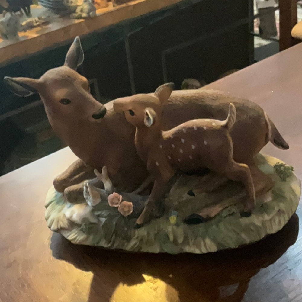 Doe and Fawn by Masterpiece Porcelain- Homco